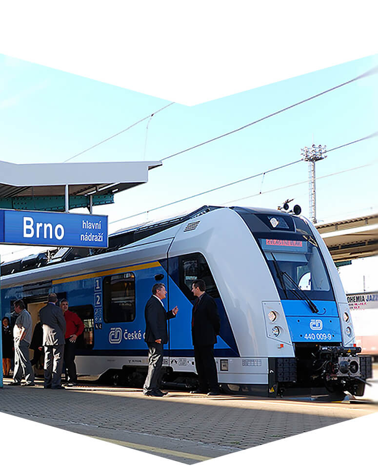 Vlak na nádraží v Brně